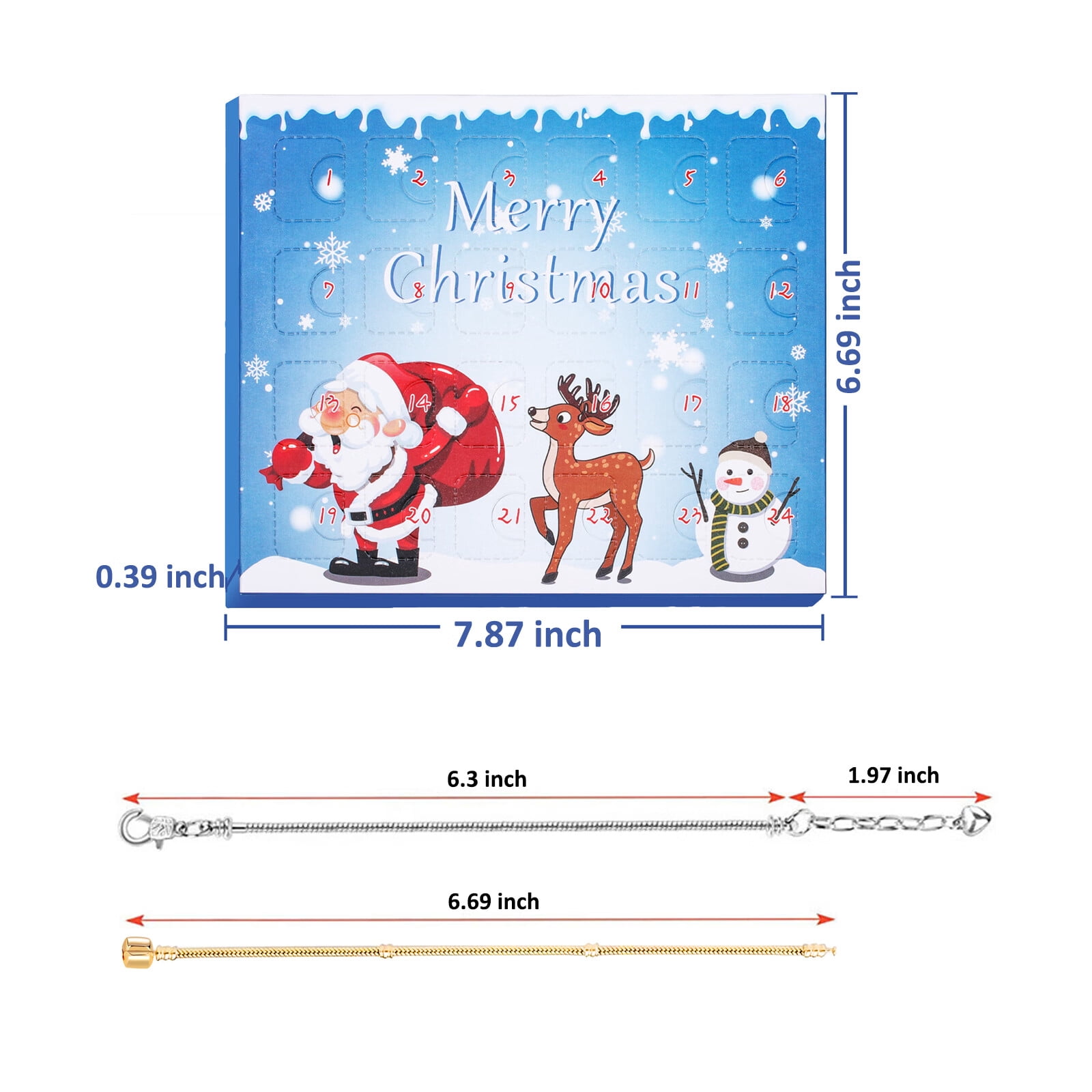 Sonernt Christmas Advent Calendar 2023 for Girls Charm Bracelets Making Kit for Kids Christmas Countdown Calendars