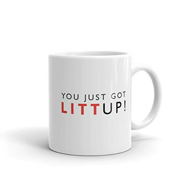 suits you just got litt up! ceramic coffee mug, white 11 oz - official louis litt mug as seen on ...
