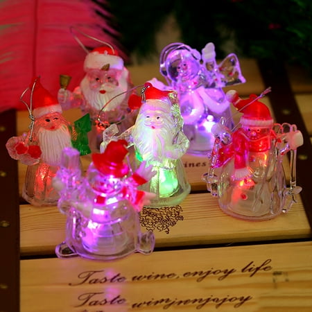 

Farfi Transparent Santa Snowman LED Luminous Night Light Hanging Pendant Xmas Decor