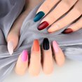 thumbnail image 4 of Paquete de 12 (288 piezas) de uñas postizas mate de longitud media, uñas postizas cortas de cobertura total, uñas postizas de ataúd de bailarina, uñas redondas cortas, 4 of 5