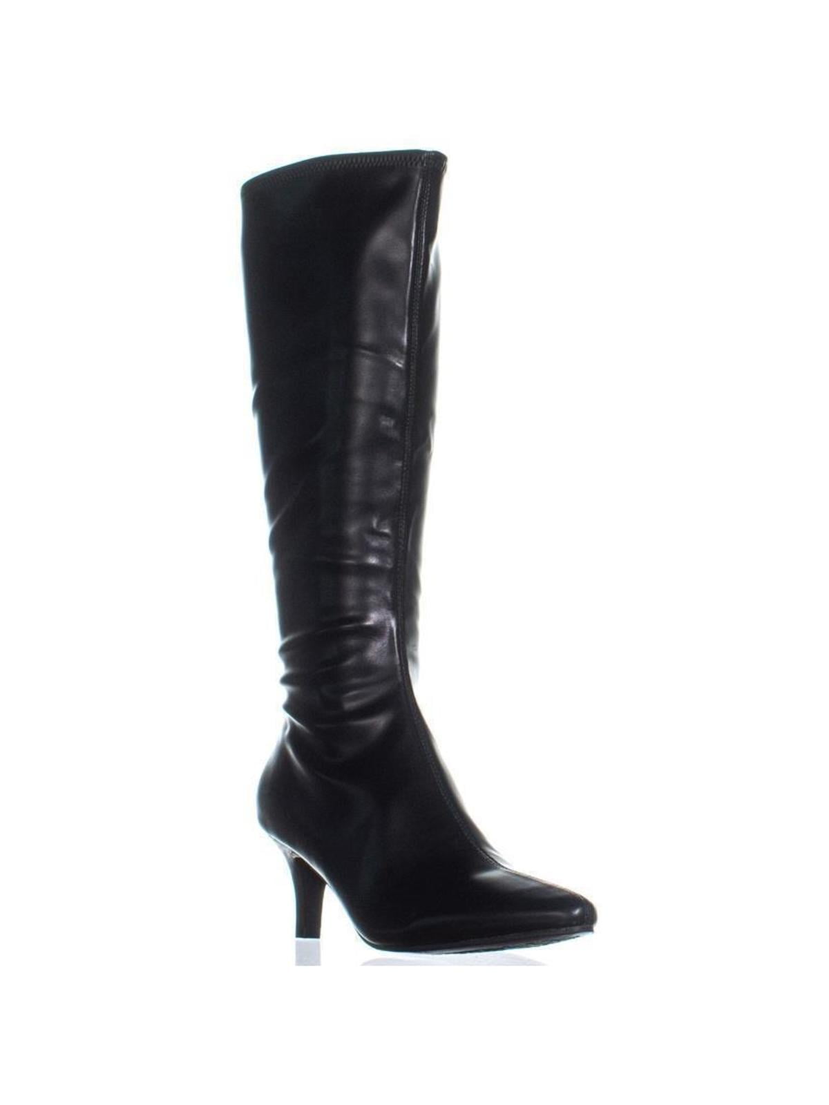 kitten heel sock boots black