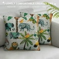 thumbnail image 3 of Shiartex Throw Pillow Covers Safari Animals with Cute Hippo Crocodile Lion Elephant and Giraffe Pillow Case Cushion Cover for Home Party White, 3 of 5
