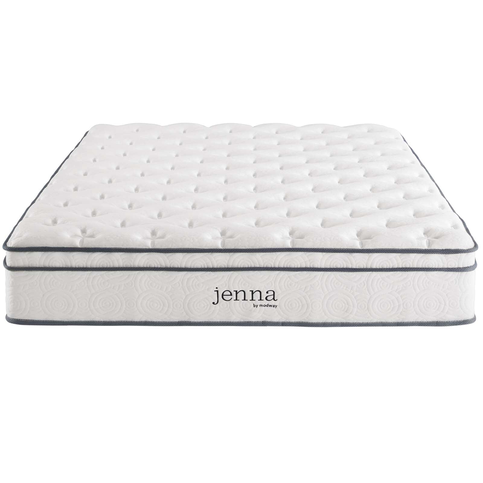 Modern Contemporary Urban Design Bedroom King Size 10inch Mattress, Fabric, White