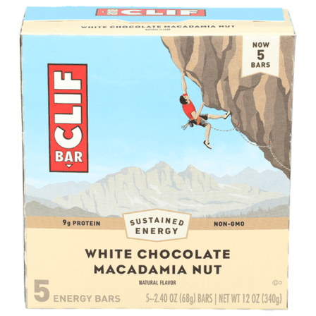 Clif Bar White Chocolate Macadamia Nut Bars 5 Pack 2.4 oz - Pack of 2
