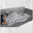 thumbnail image 6 of Antique Soft Flannel Fleece Throw Blanket, Curvy Wavy Lines and Oval Shapes with Delicate Knots Simplistic Design, Cozy Plush for Indoor and Outdoor Use, 50" x 70", Slate Blue and White, by Ambesonne, 6 of 6