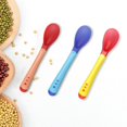 thumbnail image 4 of Vajilla Universal para niños, tazón giroscópico, platos de aprendizaje para bebés con ventosa, cuchara con detección de temperatura, tazón de alimentación para bebés, 4 of 4