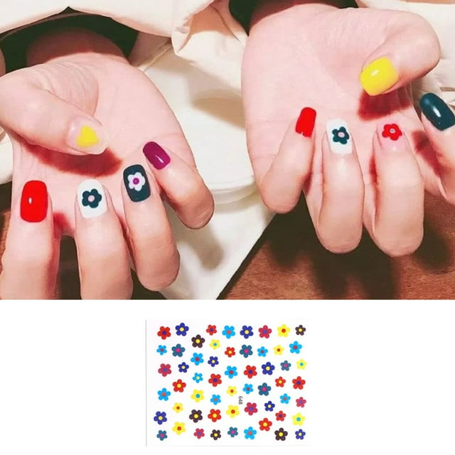 Multi Patterns Nail Sticker Colorful nail sticker nail Flowers Fresh Glitter Toenail Wraps Decorations Decals