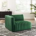 thumbnail image 2 of Modular Sofa Chair, Black Green, Velvet, French Living Lounge Cafe Lobby Hospitality Restaurant, Modern Contemporary Boutique HB33726, 2 of 6
