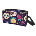thumbnail image 2 of XMXT Large Capacity Makeup Pouch Bag, Mexican Fun Skulls Make Up Storage Bag Cosmetic Travel Toiletry Bags for Women Men, One Size, 2 of 9