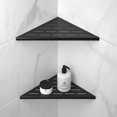 thumbnail image 1 of Bernkot Estante de ducha de esquina de 10.0 in, color negro mate, diseño de ranura de acero inoxidable 304, estantes de esquina empotrados, estante de ducha de baño para pared de azulejos, sin perfora, 1 of 7