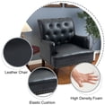 thumbnail image 3 of DREAMSIDEA Leather Accent Chairs Set of 2, Comfy Single Sofa Reading Chair Nailhead Trim for Living Room Bedroom, Black, 3 of 5