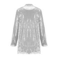 thumbnail image 4 of Busydd Womens Suit Jackets Open Front Sequin Suit Blazer Fashion Casual Solid Color Long Sleeve Oversized Suit Coats Work Office Formal Business Jacket Blazers with Pockets S-3XL, 4 of 5