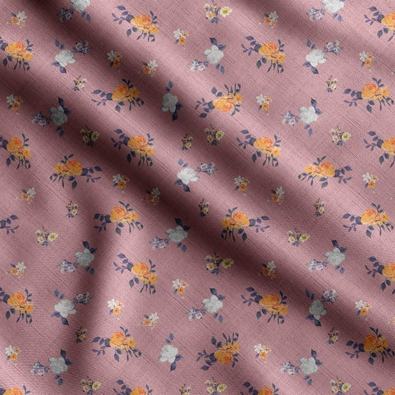 Soimoi Floral Print,Cotton Poplin, Sewing Fabric Sold by The Yard 42 Inch Wide,Sewing Craft Quilting/Quilt Making Fabric, Peach