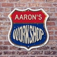thumbnail image 3 of Aaron's Workshop 6 inch X 6 inch Shield Shaped Commercial Grade Plastic Sign Weather Resistant, UV Protected To last, Gift for Dads and Uncles Classic Americana Crafted in the USA, 3 of 6