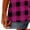 Blue, variant on Women V-Neck Short Sleeve Check Button Dressy Casual Oversized Tops