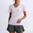 thumbnail image 2 of hoksml Women's V-Neck Short Sleeve Workout Shirt with Breathable Mesh Panels, Quick Dry Athletic Top for Running Yoga Gym, 2 of 6