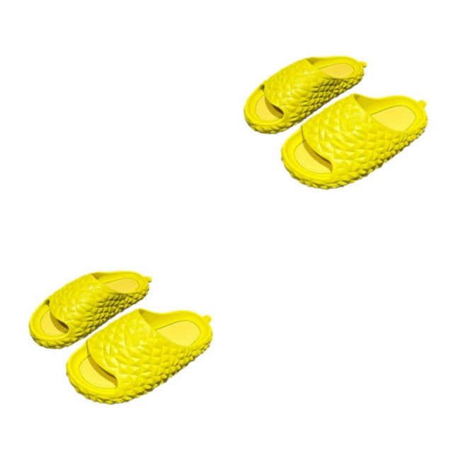 Qarigey Fashion Durian Slippers Comfort Casual House Slippers Antislip Bathroom Flip-Flop Sandals Trendy Street Beach Slides amarillo durión 42-43 2Conjunto