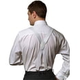 thumbnail image 3 of Hold'Em 100% Silk Suspenders For Men X - Back Fancy Solid Clip End Dress Suspender Made in USA – Many Colors and Designs Perfect for Tuxedo -White Twill, 3 of 4