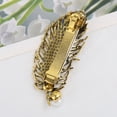 thumbnail image 3 of Unique Bargains 1 Pc Hair Barrettes Feather Hair Clips Gold Tone, 3 of 5
