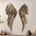 thumbnail image 6 of WHW Whole House Worlds Grand Tour Angel Wings, 2 Piece Set, Vintage Style, Antique Golden Gilt, Artisinal Design, Hand Crafted, Bas Relief Sculptures, 21.75 H, 6 of 9