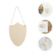 PBPBOX 20Set Poplar Wood Plaques Boards For Diy Wood Crafts Beige Wooden Shield Shapes For Party Decorations