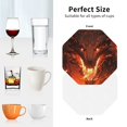 thumbnail image 6 of Lsque Magma Fire Black Dragon Pattern 4" Drink Coasters Set of 4, PVC Leather Absorbent Coasters, Table Coaster Set Decorative Coffee Cup Coasters Housewarming Gift -Octagon, 6 of 6