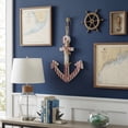 thumbnail image 3 of Northlight Striped Nautical Anchor with Rope Hanging Wall Decoration - 25" x 12.5 - Red and White, 3 of 9