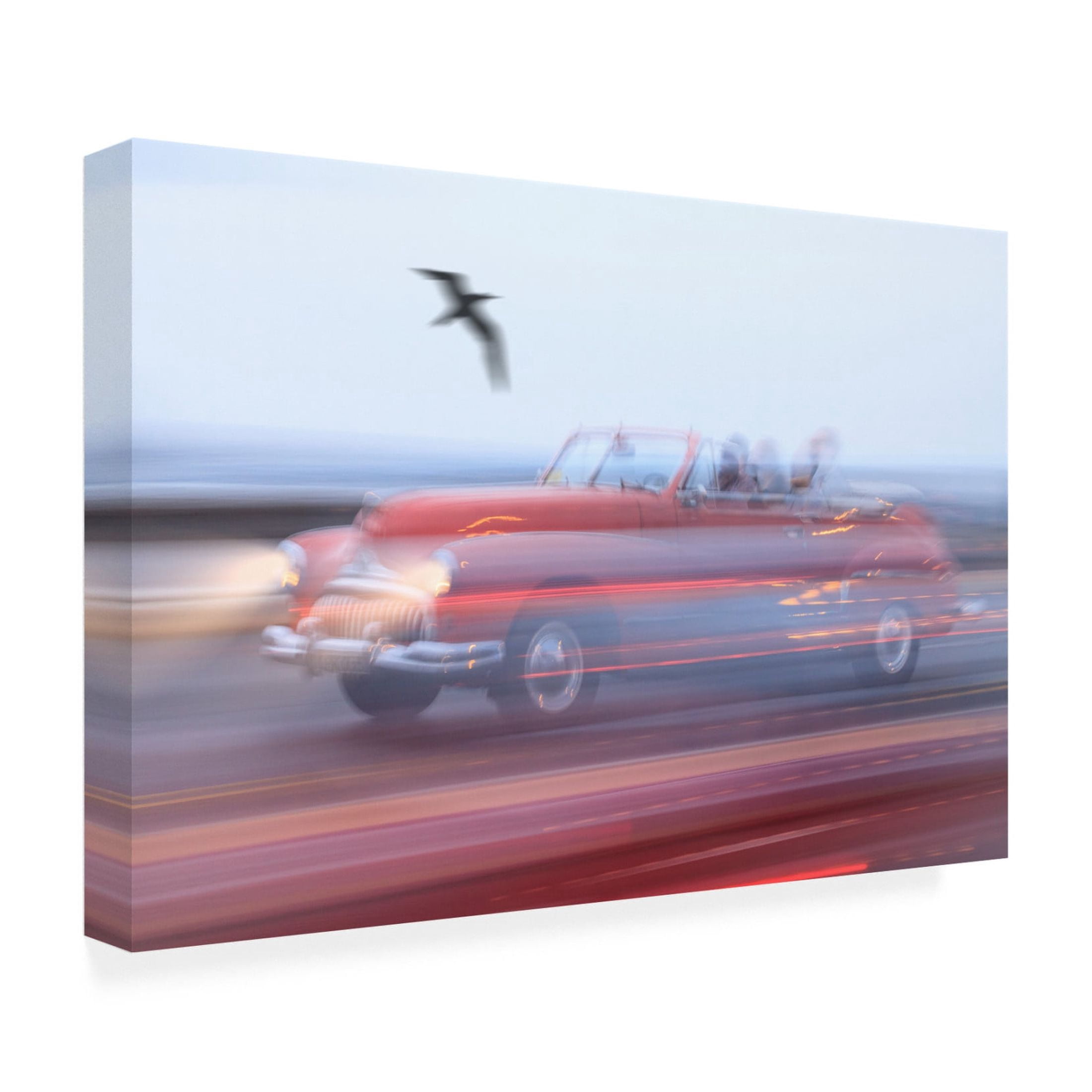 Canvas Wall Art - Svetlin Yosifov 'Moving Street Car !!!' Wall Art for Living Room, Bedroom, or Office Décor by Trademark Fine Art - 47 x 30 Inches