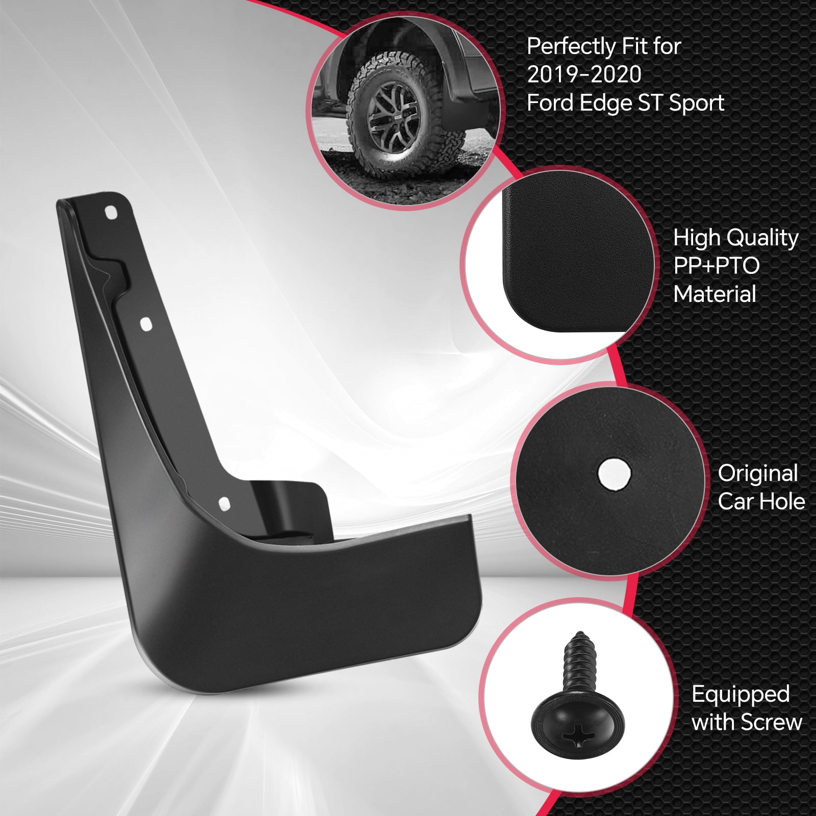 SPEEDWOW Mud Flaps Splash Guards 4PCS Front & Rear Side Mud Guards Compatible with Ford Edge ST Sport Utility, 2019-2020