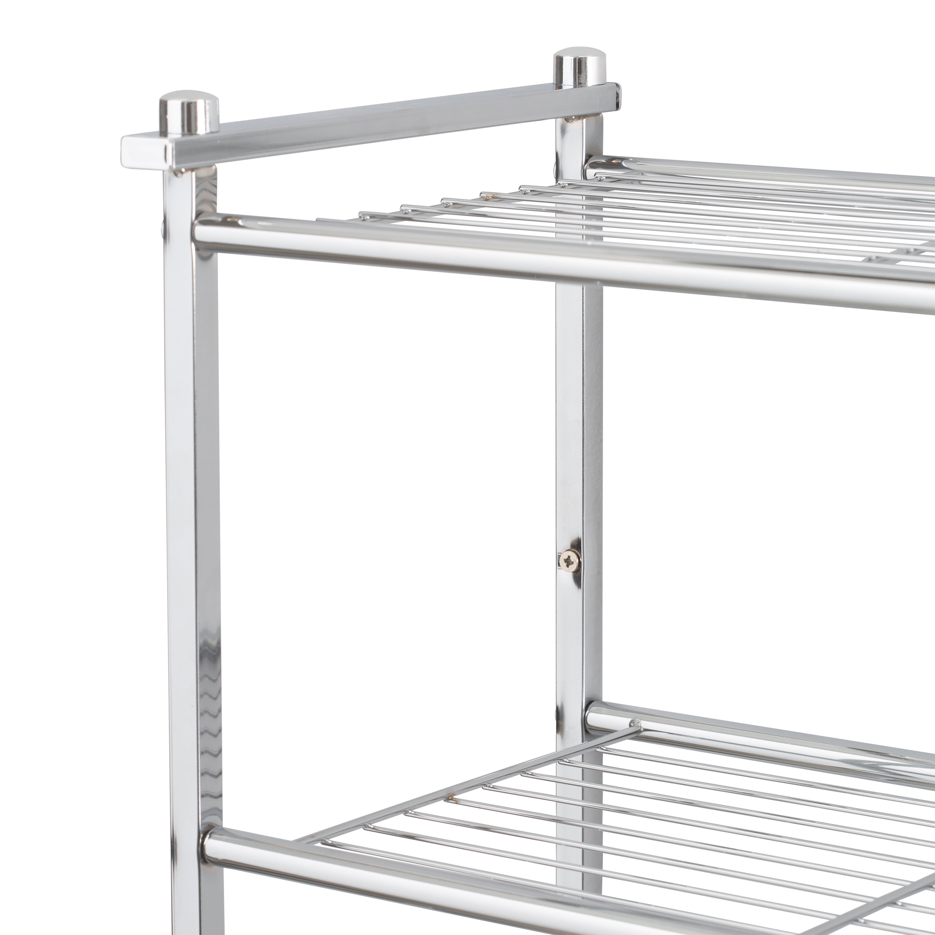 Organize It All 2 Tier Wall Mounted Metal Shelf with Towel Rack