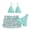 Mint Green, variant on Girls 3 Piece Swimsuits Bathing Suit Cute Ruffle Floral Print Bikini Set with Skirt Kids Swimwear Size 9-16 Years