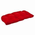 thumbnail image 2 of Pillow Perfect Wicker Loveseat 44" x 19" Red Solid Print Rectangle Loveseat Outdoor Seating Cushion, 2 of 2