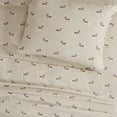thumbnail image 3 of Woolrich 100 Percent Cotton Flannel Printed Sheet Set in Tan Dog, 3 of 6