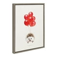 thumbnail image 2 of DesignOvation Sylvie Hedgehog Balloons Framed Canvas Wall Art By Amy Peterson, 18x24 Gray, Whimsical Home Decor, 2 of 5