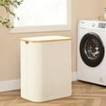 thumbnail image 2 of HBlife 150L Laundry Hamper with Lid, Large Laundry Basket with Bamboo Handles, Large Hampers for Laundry, Dirty Clothes Hamper with 2 Removable Inner Bags for Clothes Toys Towels, Beige, 2 of 7