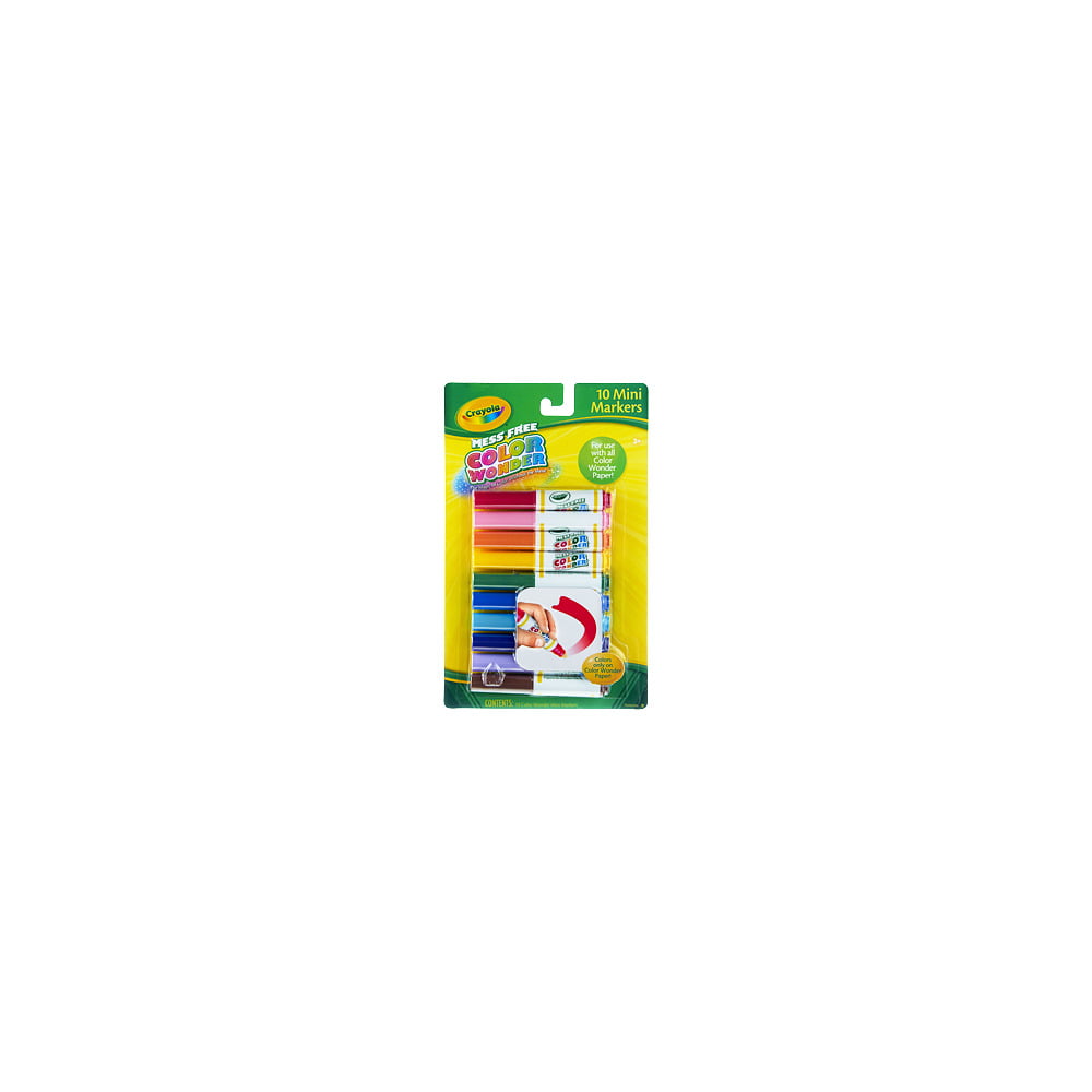 Crayola Mess Free Color Wonder Mini Markers, 10 Count 