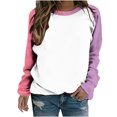 thumbnail image 2 of Liquidación de ICHUANYI, camiseta de manga raglán para mujer, cuello redondo suelto de color, jersey de manga larga, camiseta de manga larga con cuello redondo/camisa ICHUANYI WER202308170565, 2 of 7