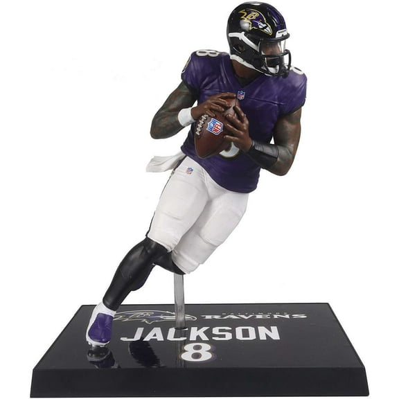 McFarlane NFL Sports Picks Football Lamar Jackson Action Figure (Purple Jersey, Platinum Edition Chase Version)