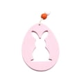 thumbnail image 1 of Adorno colgante de madera con forma de conejo de Pascua con cuerda Conejo Hueco Rosa, 1 of 9