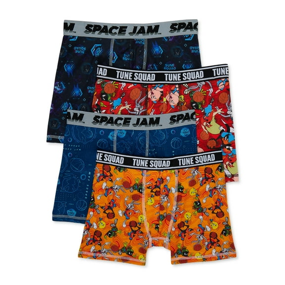 Space Jam Little Boys Performance Boxer Brief, 4-Pack, Sizes 4-10