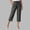 Gray, variant on Women's Plus Size Wide Leg Capris with Pockets and Elastic Waist Casual Cropped