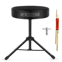 Heavy Duty Drum Throne Stool - 3" Padded Seat, 17"-24" Adjustable Height & 330 lb Capacity (Black)