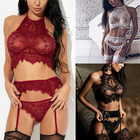 Garter Belt/g String - Women's Sexy-Lingerie Babydoll Garter Belt G-String Underwear Bra Set Sleepwear