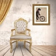 thumbnail image 3 of Fab Funky 12x14 Gold Ornate Wood Framed with Double Matting Museum Art Print Titled - Schnauzer on Bicycle, Black, 3 of 4