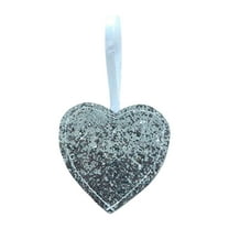 hulanddfd Valentine's Day Heart Ornament - 3.34"x3.34" Silver Small Glitter Pendant Valentine Sequin Heart-Shaped Hanging Decor for Wall Door Bookshelf