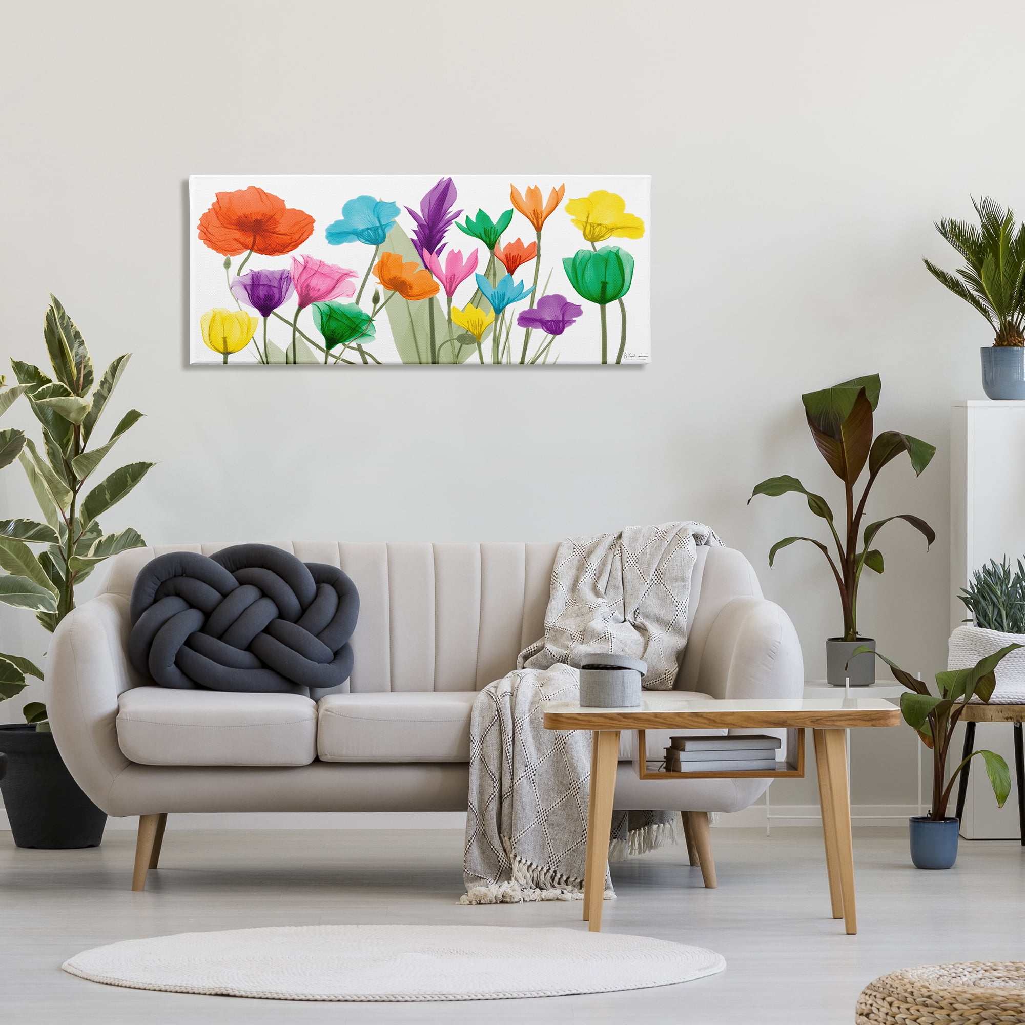 Stupell Industries Bold Spring Floral Arrangement Translucent Plant Botanical & Floral Photography Gallery Wrapped Canvas Print Wall Art, 20 x 48