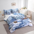 thumbnail image 3 of Feelyou Winter Snow House Bedding Comforter Set 7pcs, Cartoon Jungle Bear King Bedding Sets, Western Rustic Farmhouse Reversible Bed Sheets, Luxury Bedroom Decor, 3 of 7