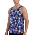 thumbnail image 2 of Gukieu Black Cats And Flowers Print Men's Quick Dry Fitness Vest, Round Neck Sleeveless Fitness Bodybuilding Top-4X-Large, 2 of 7
