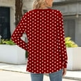thumbnail image 3 of cocolona Long Sleeve Shirts for Women Dressy Casual Blouses Loose V Neck T-shirts Fashion Polka Print Pullover Tunic Tops, 3 of 6