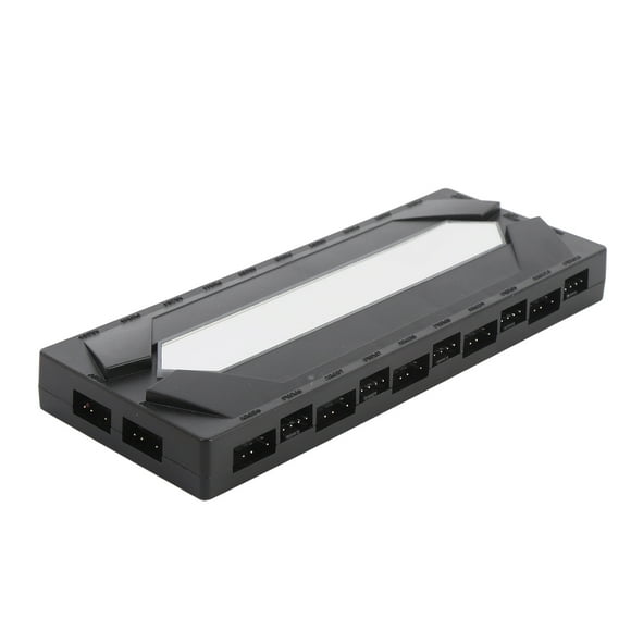 ARGB Splitter PWM Fan Hub, 10 Ports PWM Fan Hub with Controller Splitter 1 to 10 Serial ATA Power Port 5V 3Pin Magnetic Base PC Case Fan Splitter ARGB Controller PC Fans Hub for